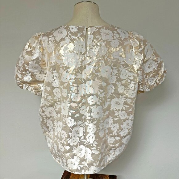 J.Crew Factory Jacquard Puff-Sleeve Top - Picture 6 of 12